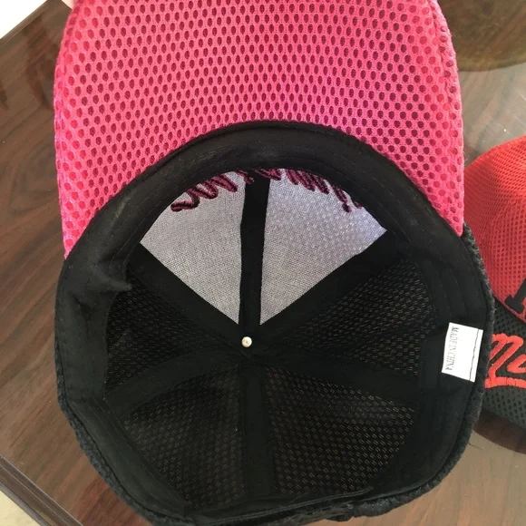 2 MIAMI BASEBALL CAPS-  Black / Pink and Red / Black - Picture 7 of 7